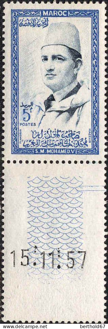 Maroc Poste N** Yv: 362 Mi:408 Mohammed V Bord De Feuille Daté 15.11.57 - Marokko (1956-...)