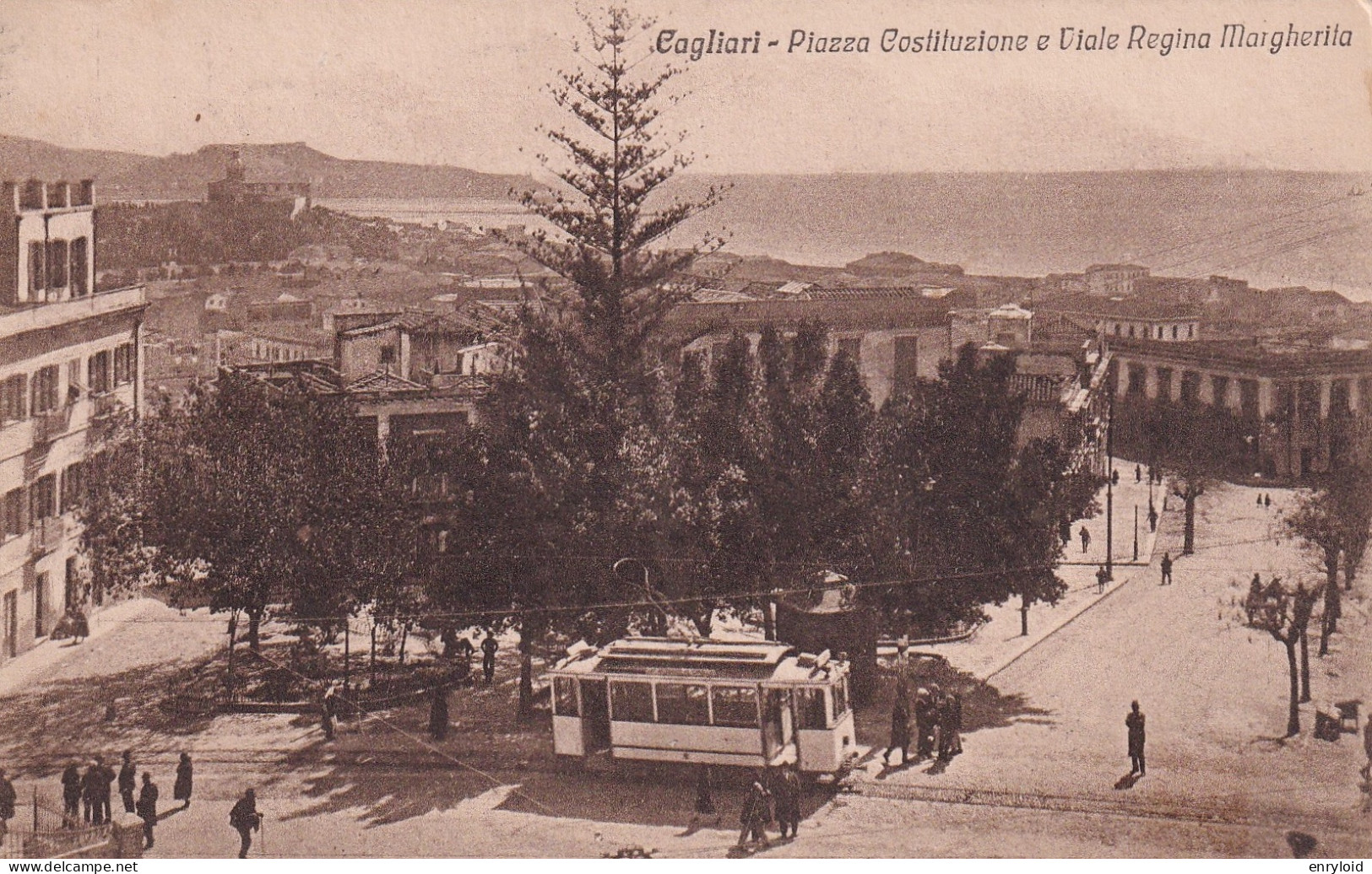 Cagliari Piazza Costituzione E Viale Regina Margherita ( Tram ) 1926 - Cagliari