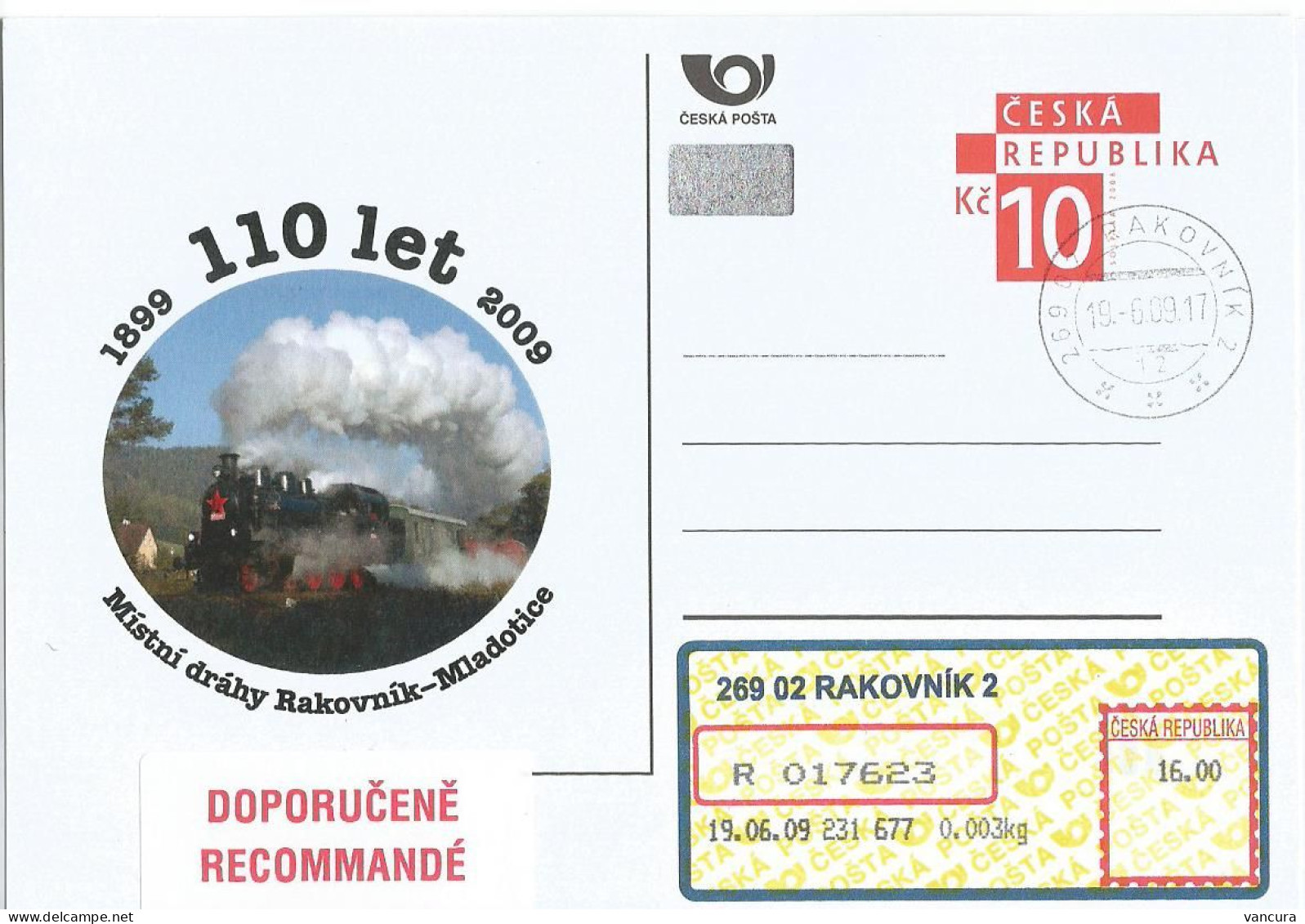 Card Czech Republic Local Railway Line Rakovnik-Mladotice Anniversary 2013 - Trains