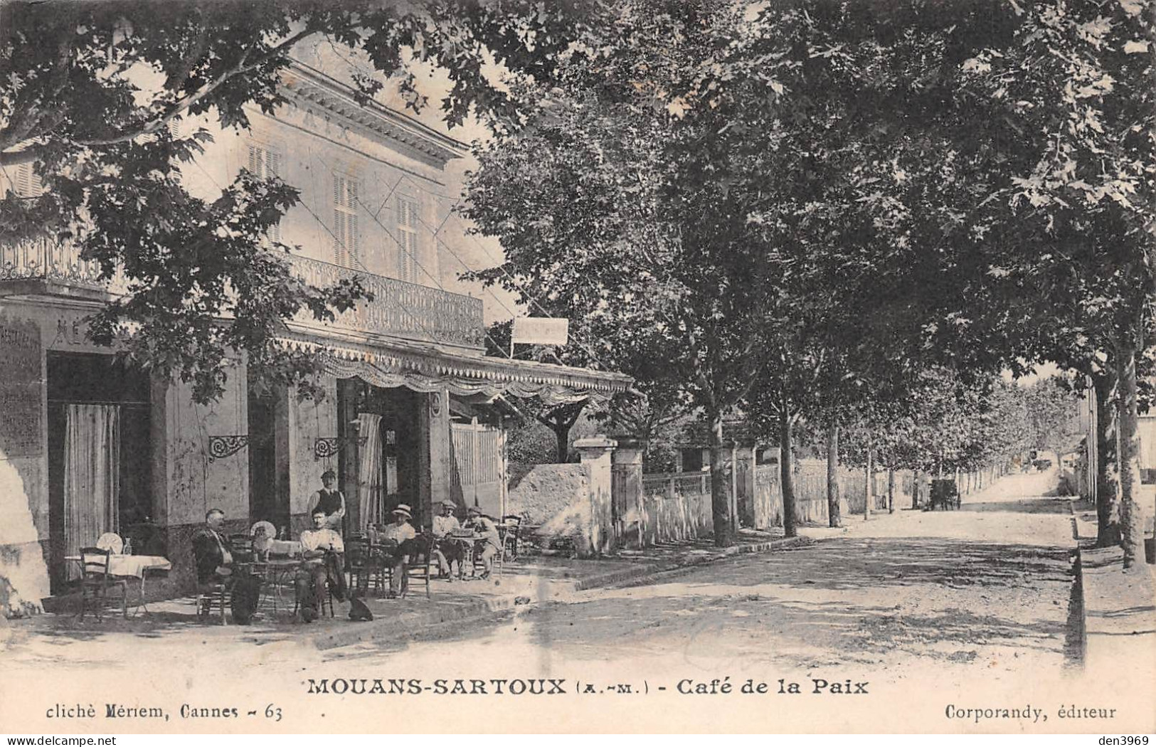 MOUANS-SARTOUX (Alpes-Maritimes) - Café De La Paix - Voyagé 1914 (2 Scans) - Other & Unclassified