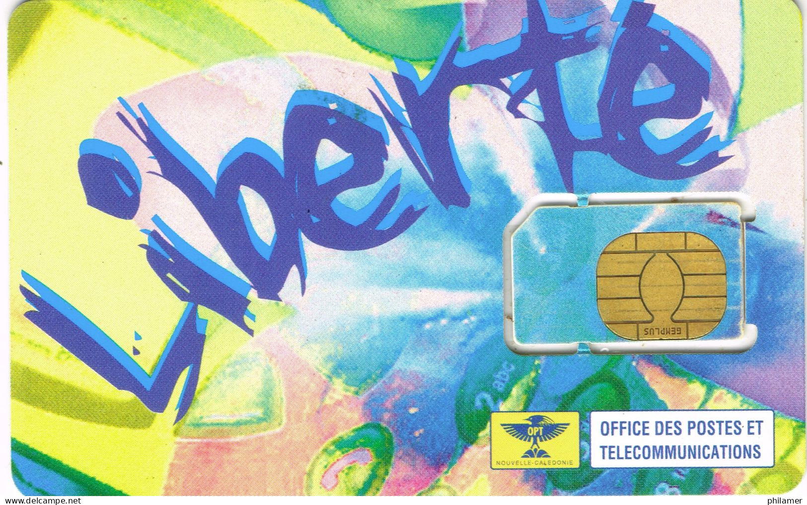 NOUVELLE CALEDONIE New Caledonia TELECARTE PREPAYEE Prepaid Phonecard LIBERTE PUCE MOBILEDOS AVEC LOGO GAUCHE UT B - New Caledonia