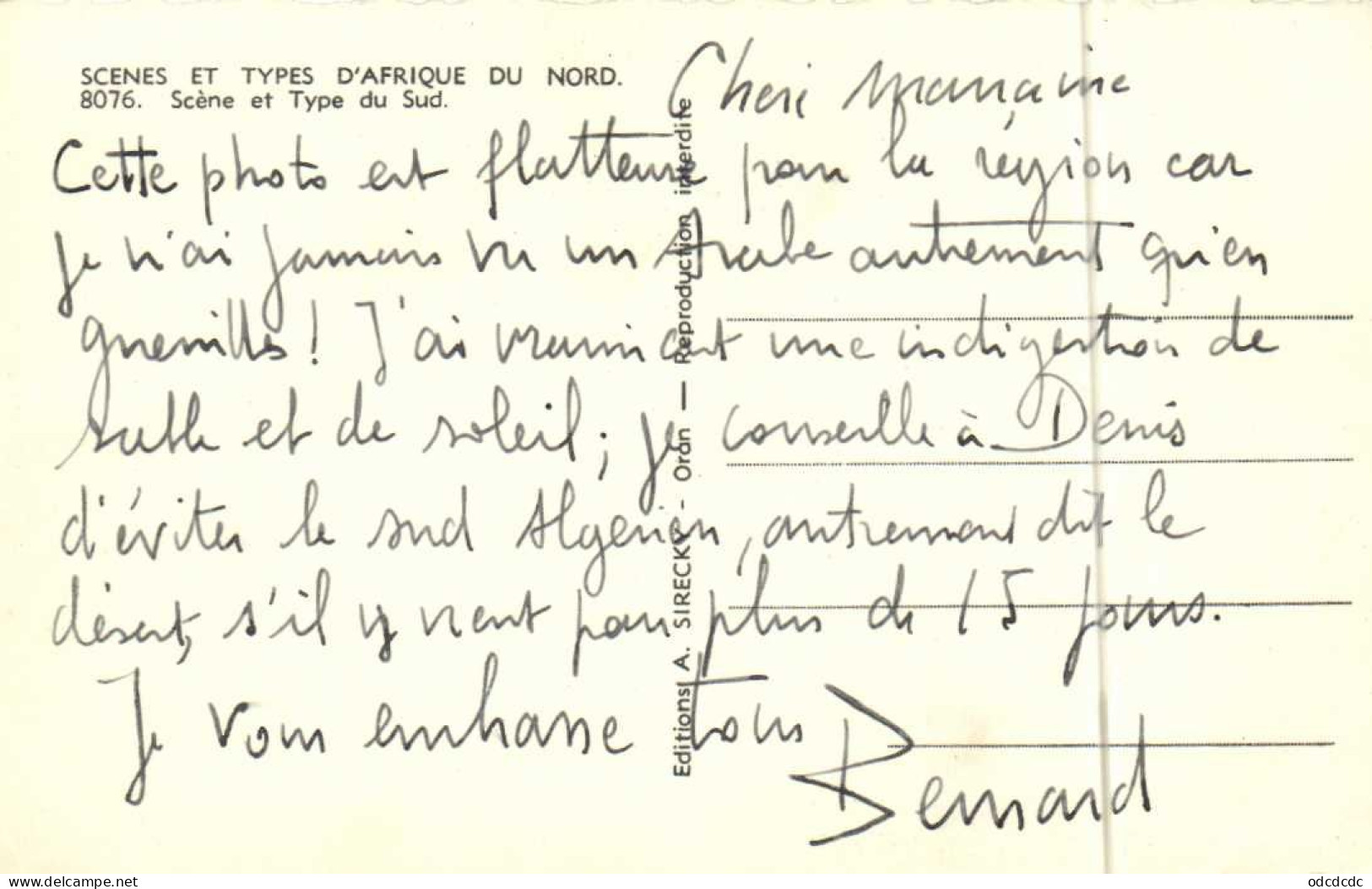 SCENES ET TYPES D'AFRIQUE DU NORD  Scène Et Type Du Sud Colorisée RV - Scènes & Types