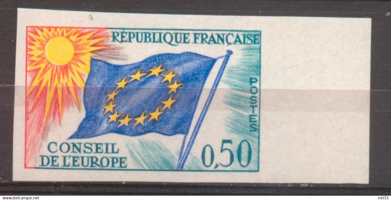 0,50 F Drapeau Conseil De L'Europe YT 33 De 1969 Sans Trace De Charnière - Non Classés