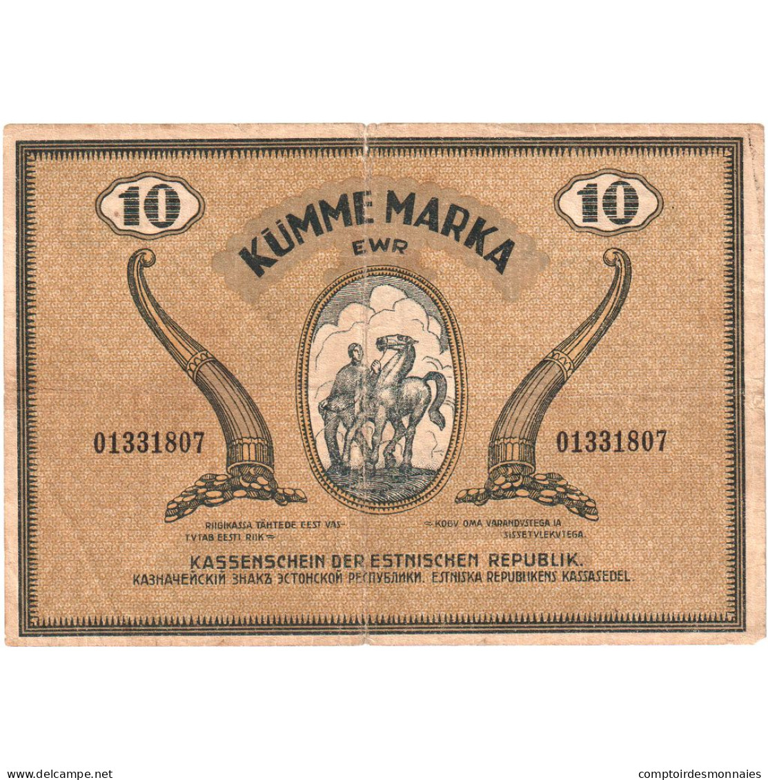 Estonie, 10 Marka, 1919, KM:46d, TB+ - Estland
