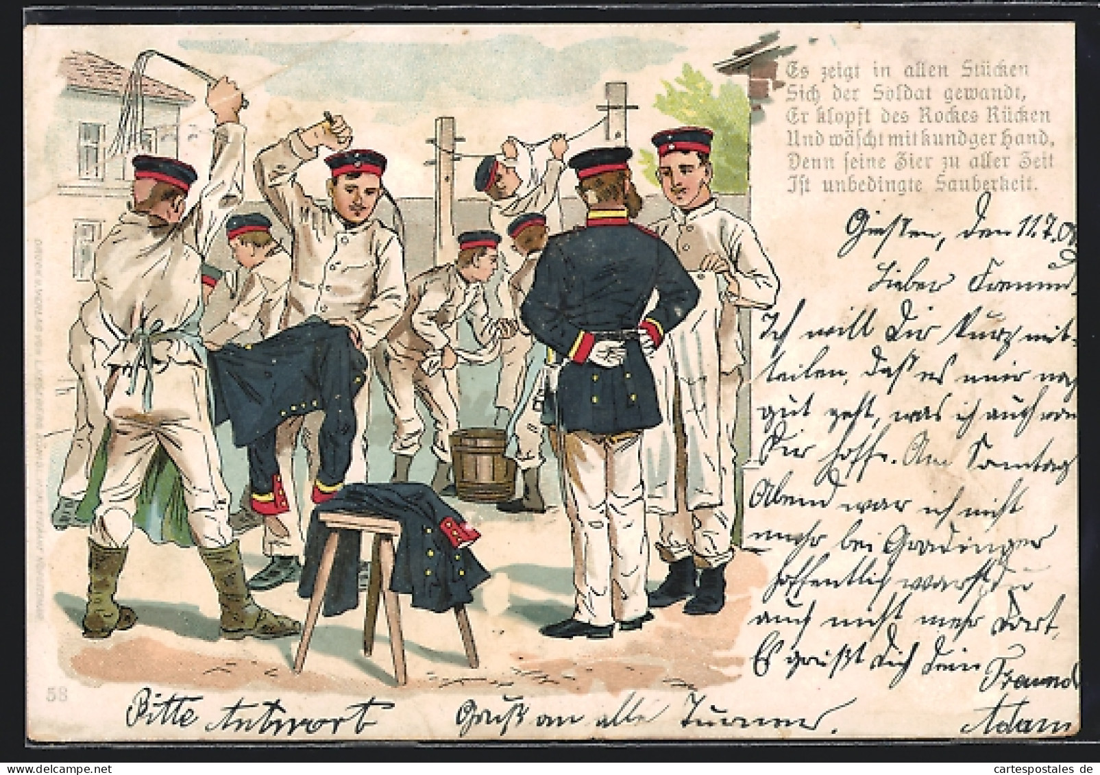 AK Soldaten Säubern Ihre Uniformen, 1. Weltkrieg  - Guerre 1914-18