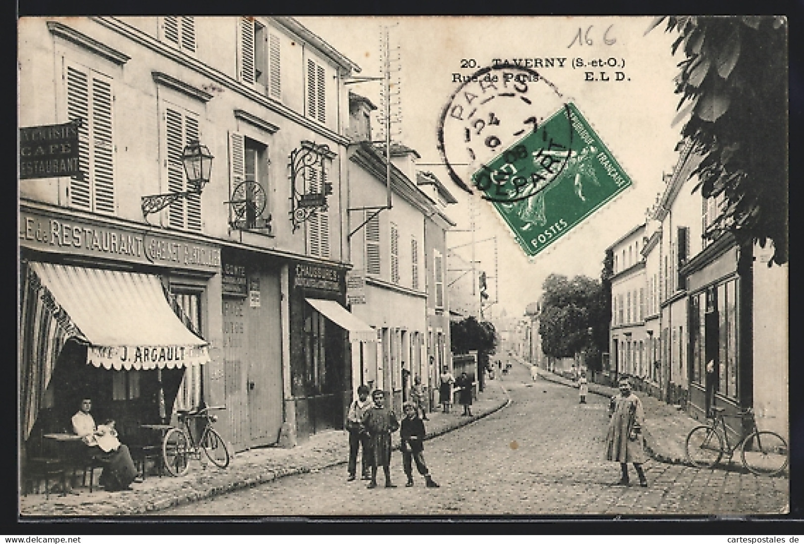 CPA Taverny, Rue De Paris, Vue De La Rue  - Taverny