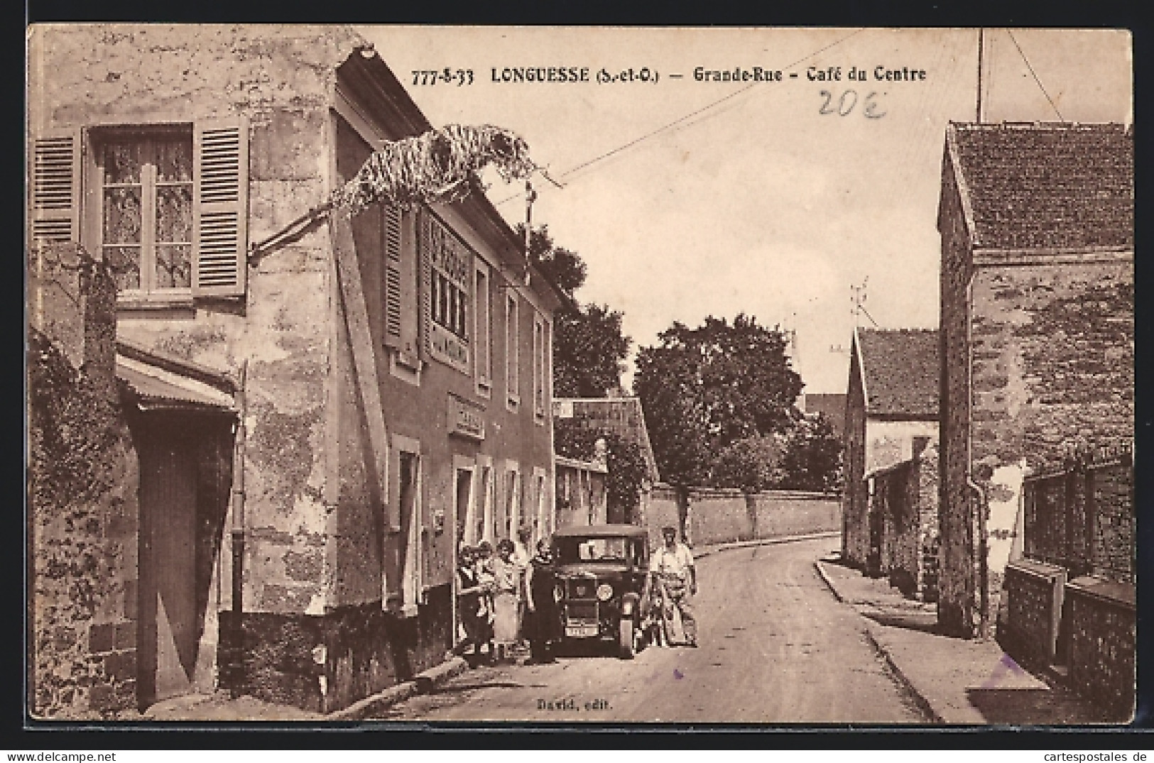 CPA Longuesse, Grande-Rue & Café Du Centre  - Other & Unclassified