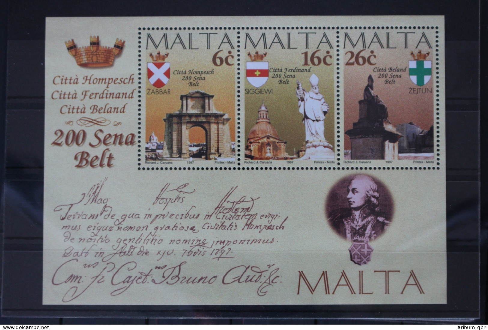 Malta Block 15 Mit 1005-1007 Postfrisch #VR990 - Malte