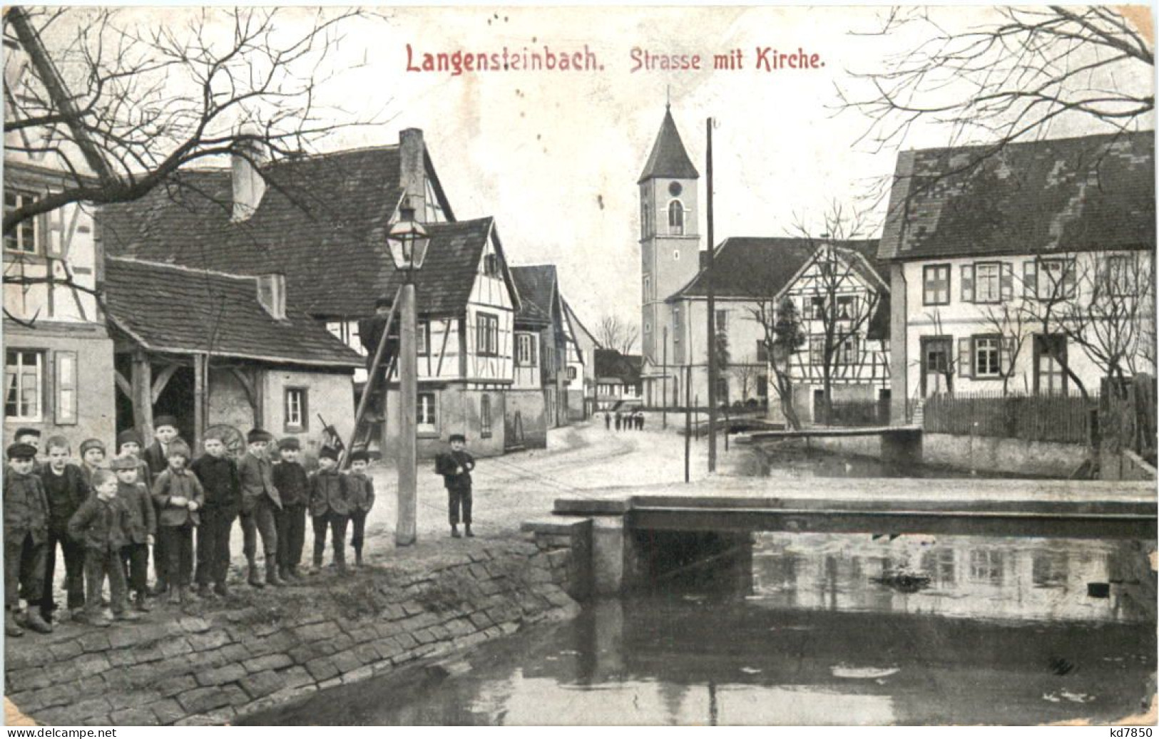 Langensteinbach - Strasse Mit Kirche - Karlsruhe
