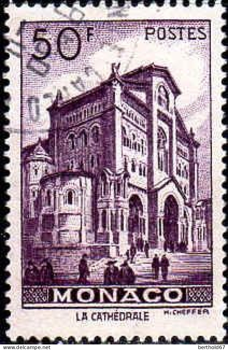 Monaco Poste Obl Yv: 313C Mi:393 La Cathédrale (TB Cachet Rond) - Used Stamps