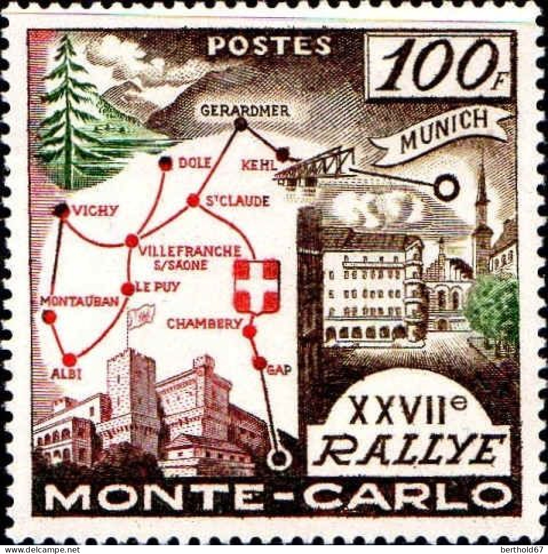 Monaco Poste N** Yv: 491 Mi:588 27.Rallye De Monte-Carlo - Neufs