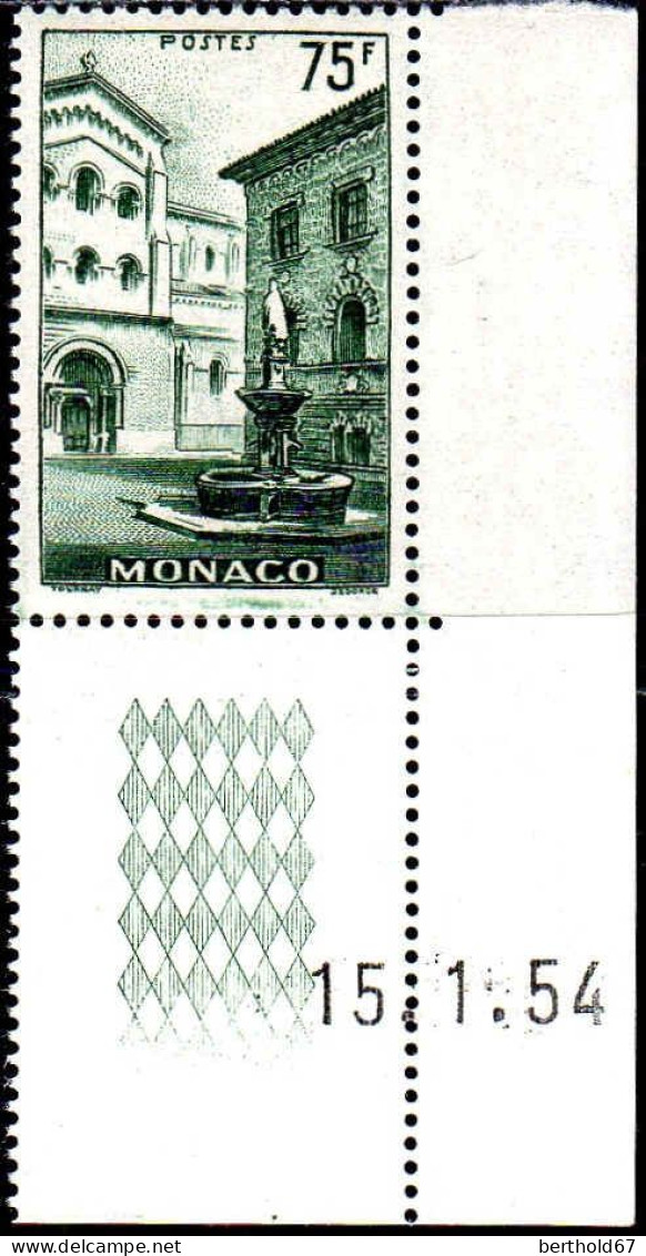 Monaco Poste N** Yv: 398 Mi:491 Place St-Nicolas Coin D.feuille Daté 15.1.54 - Unused Stamps