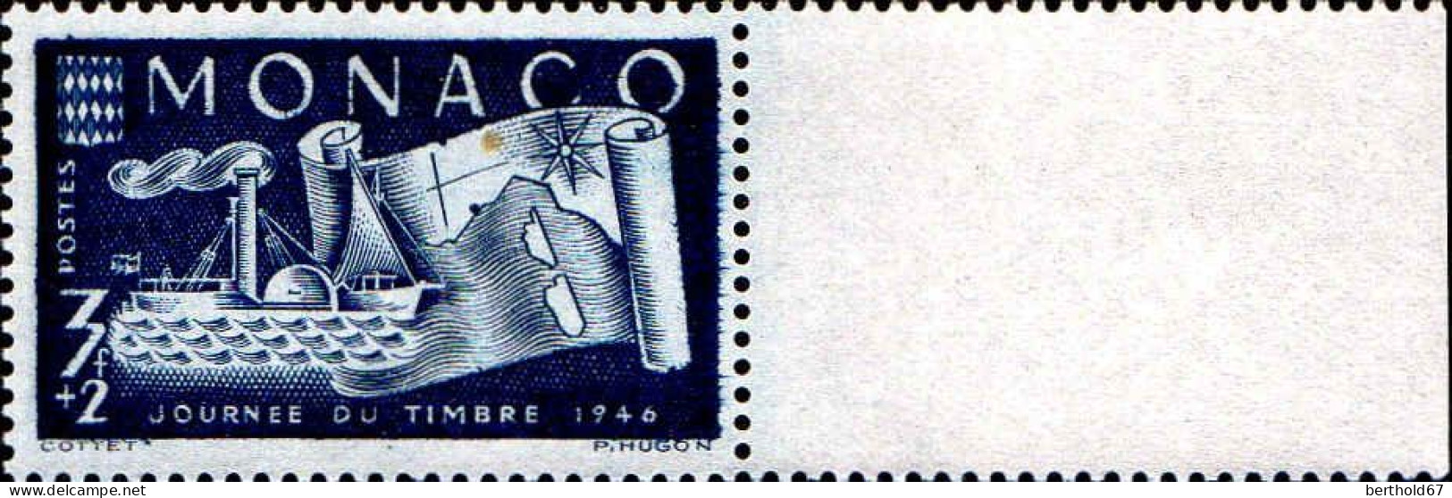 Monaco Poste N** Yv: 294 Mi:321 Journée Du Timbre Vapeur Le Commerce Bord De Feuille - Unused Stamps