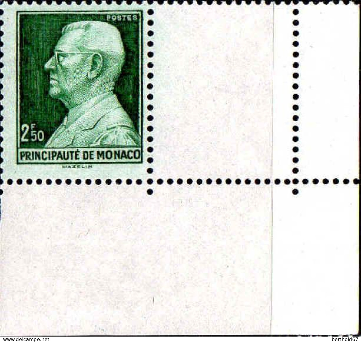 Monaco Poste N** Yv: 281 Mi:309 Prince Louis II Coin D.feuille - Unused Stamps