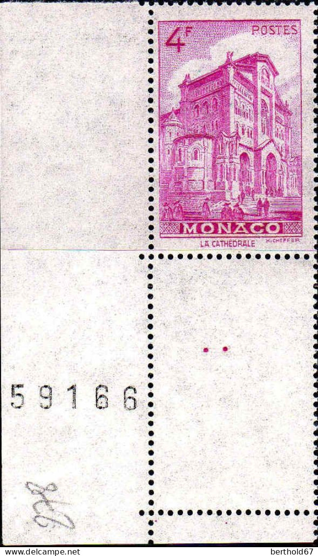Monaco Poste N** Yv: 278 Mi:238 La Cathédrale Coin D.feuille - Neufs