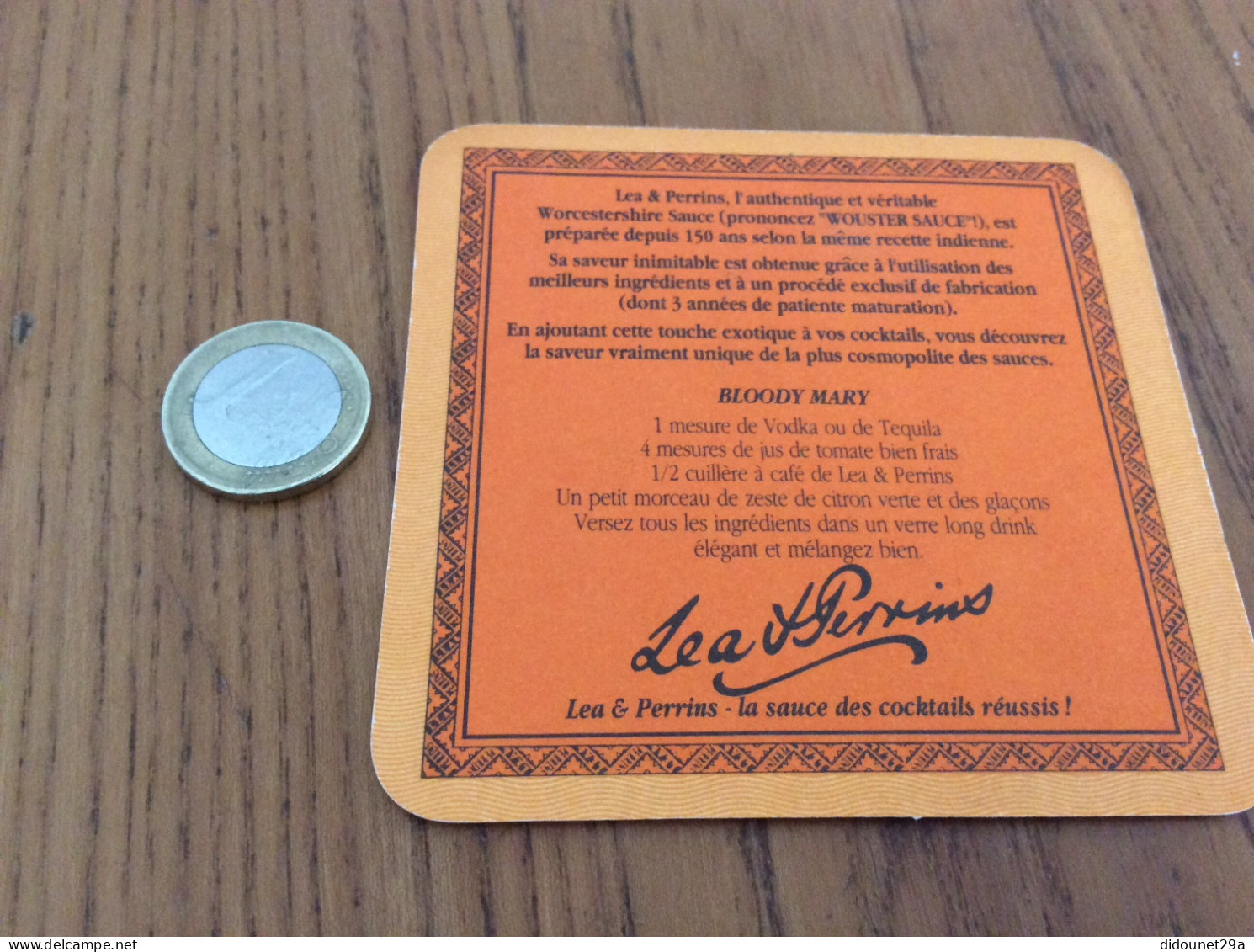 Sous-bock "THÉ ORIGINAL & GENUINE - LEA & PERRINS - WORCESTERSHIRE SAUCE " - Beer Mats