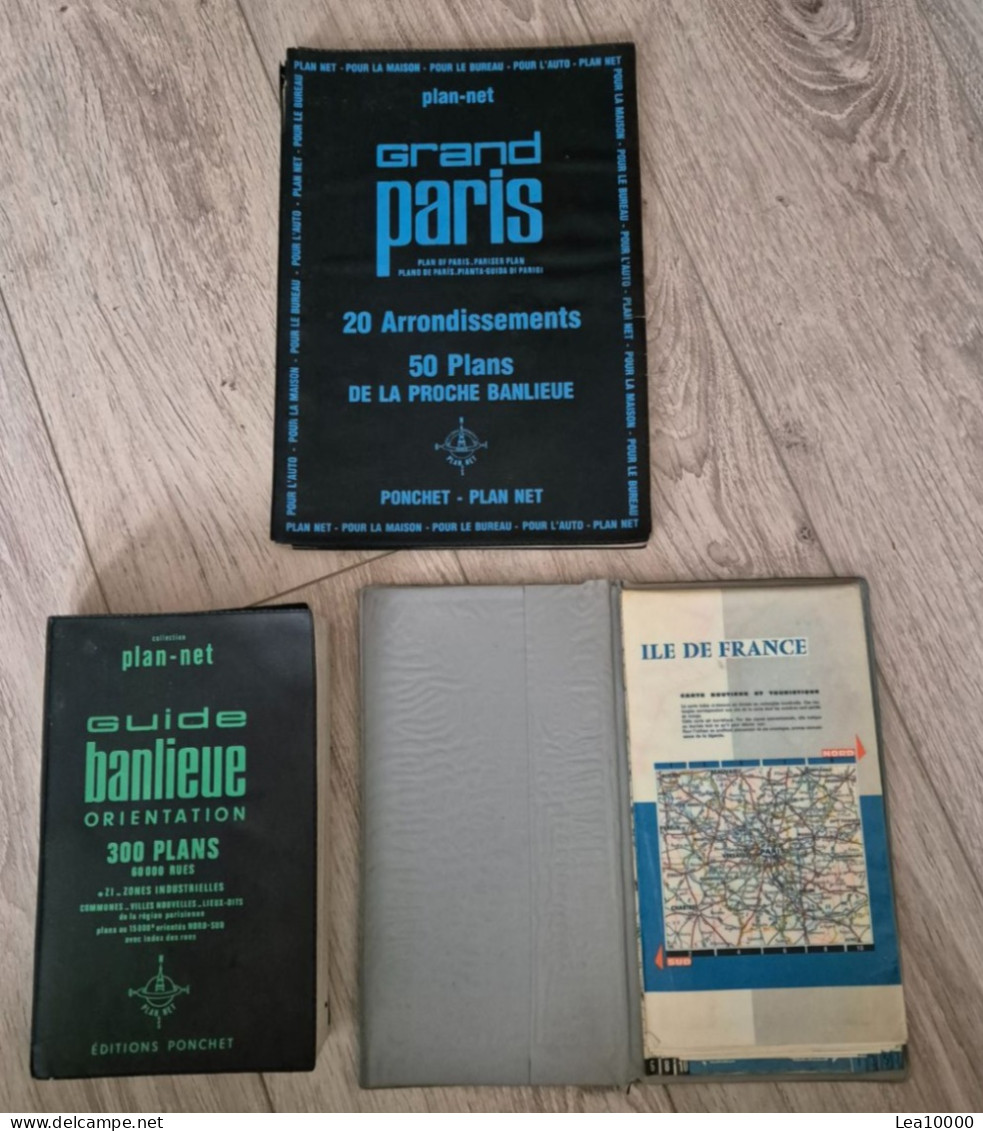 Grand Paris 20 Arrondissements 50 Plans/ Banlieue 300 Plans Ponchet +carte Routière - Cartes/Atlas