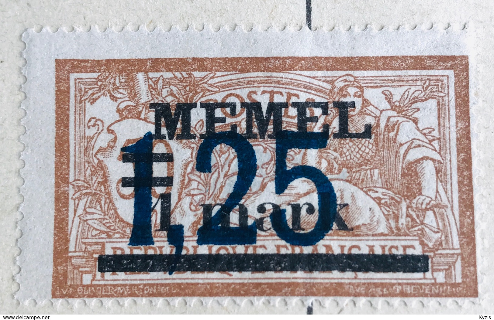 MEMEL - Type Merson, Avec Surcharge Double 1922, MI 50 - CADRE DÉFORMÉ - Neufs