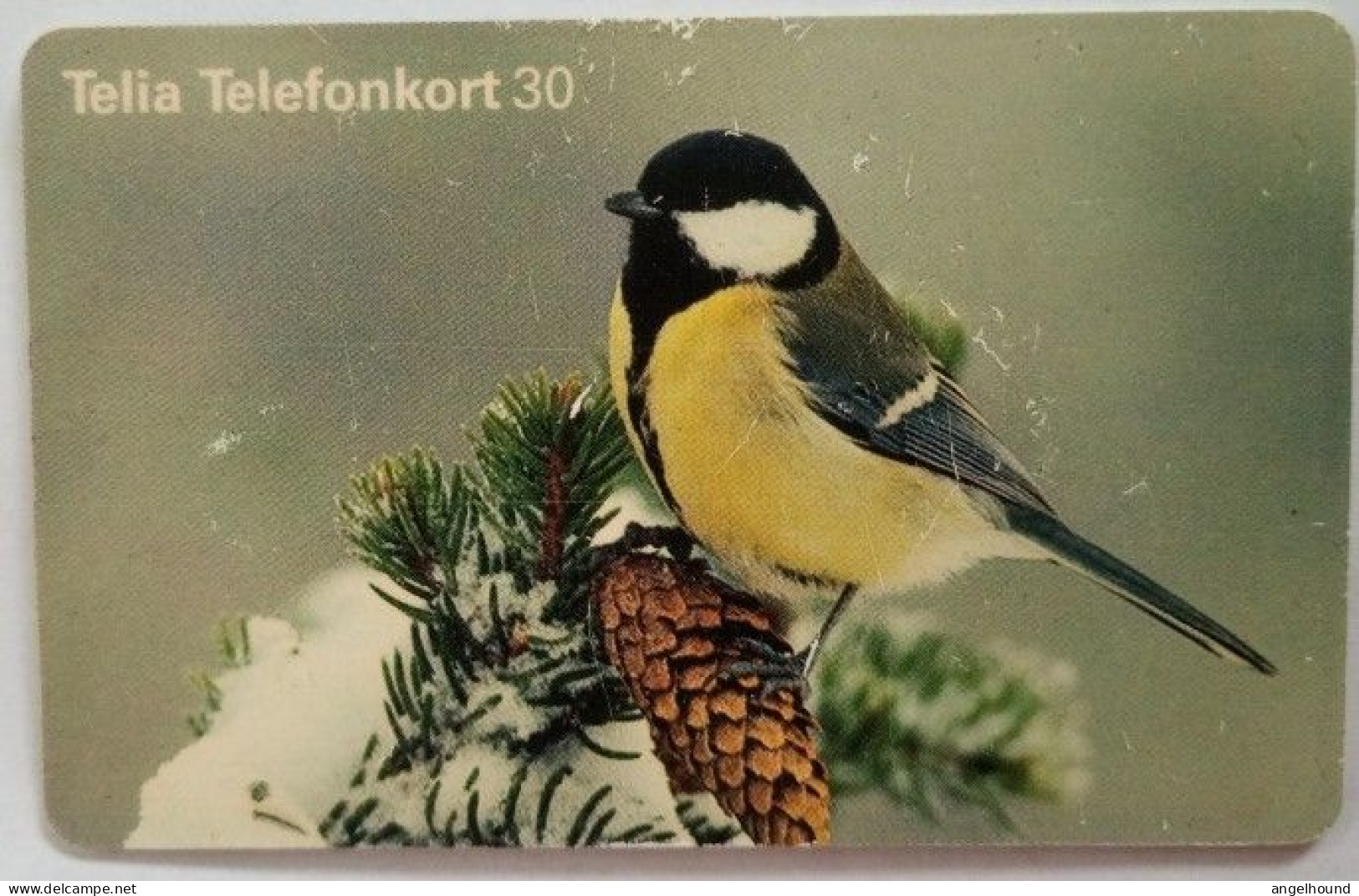 Sweden 30Mk. Chip Card - Bird 24 Great Tit - Parus Major Bird - Sweden