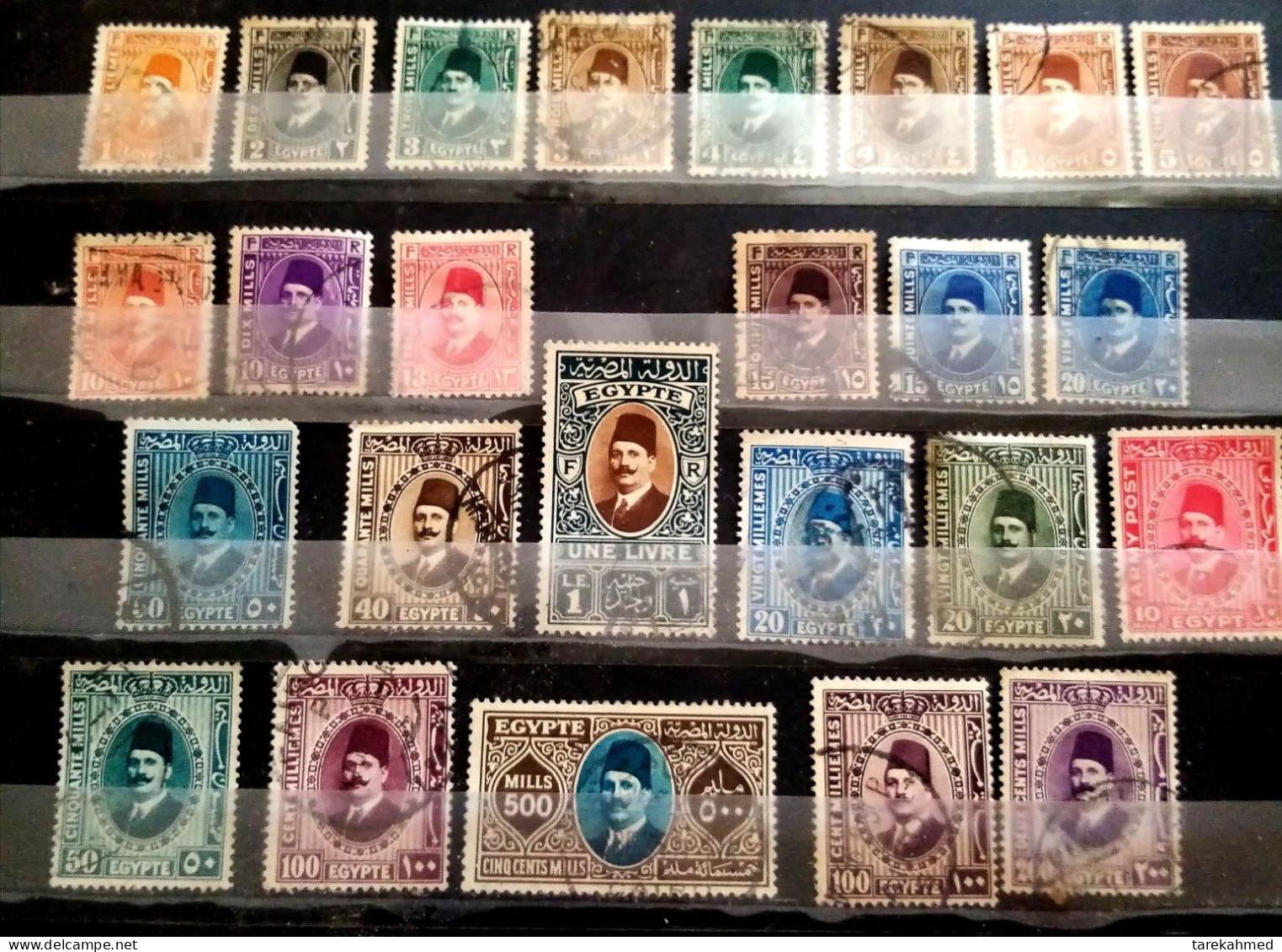 EGYPT 1927 , Rare Complete Set Of KING FUAD PORTRAIT, 25 Stamps, VF - Oblitérés