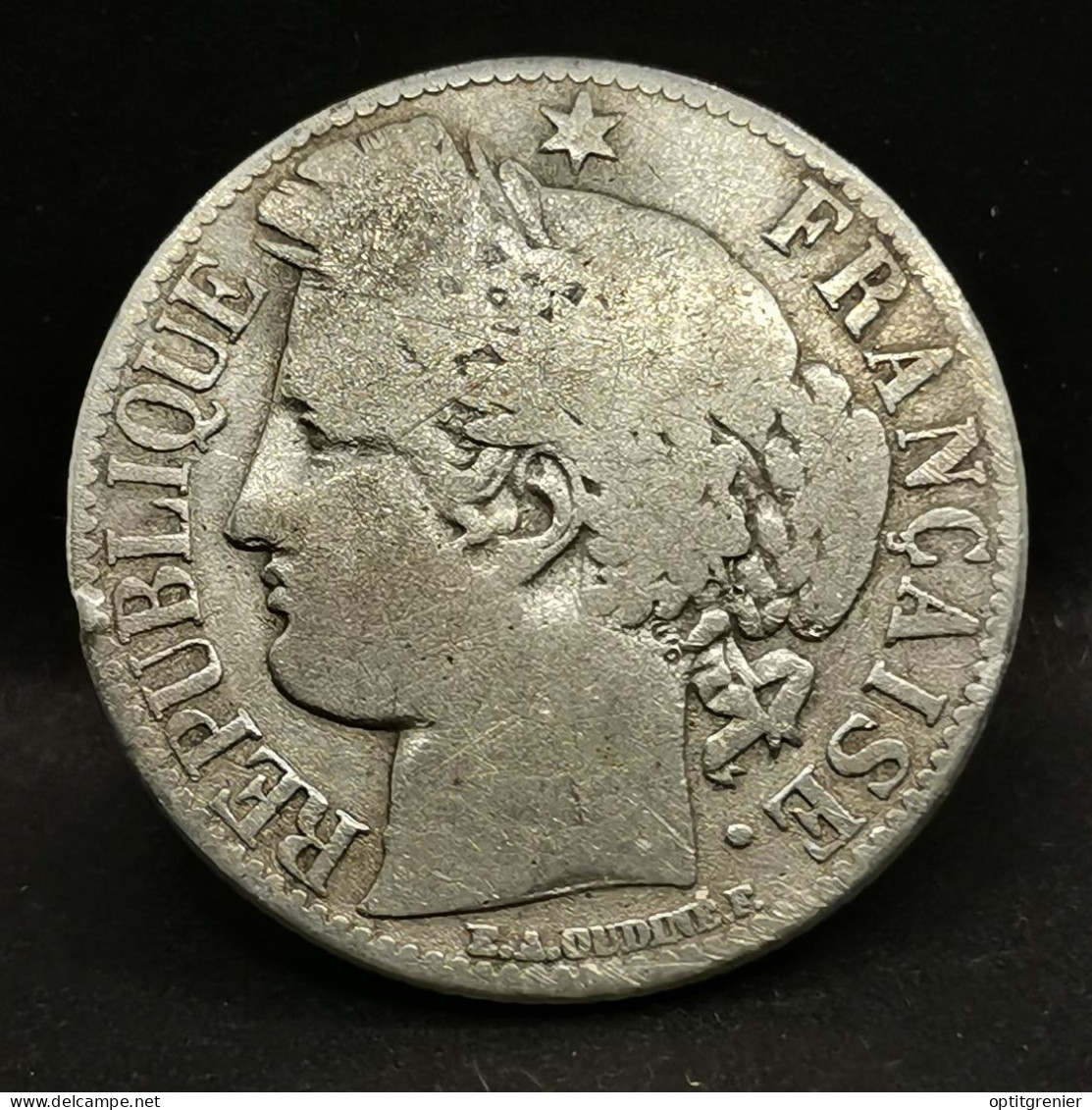 1 FRANC CERES ARGENT 1872 PETIT A PARIS FRANCE / SILVER - 1 Franc