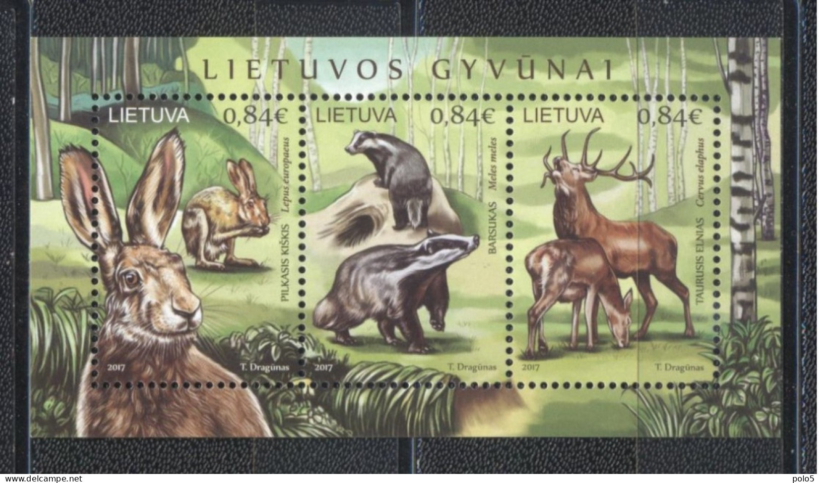 Lituania 2017- Lihuanian Animals M/Sheet - Lithuania