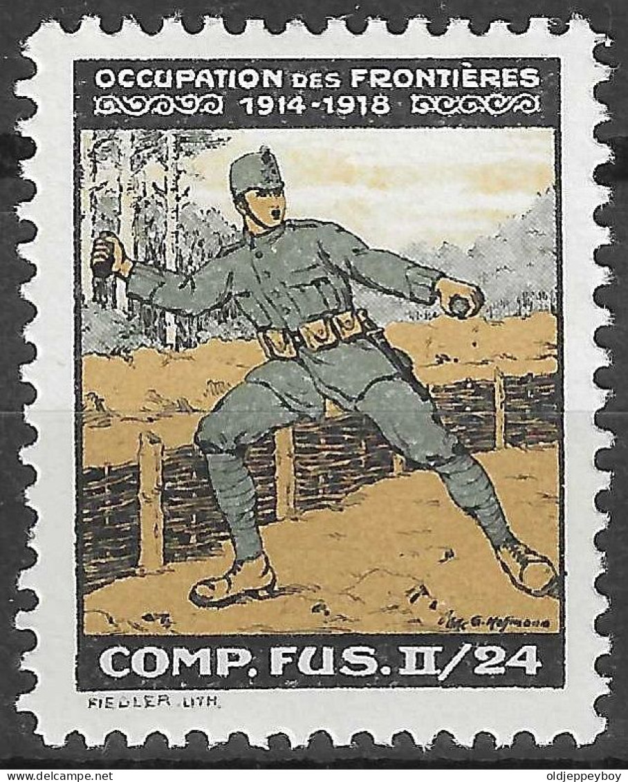 SWITZERLAND Suisse // Poste Militaire Vignette Militaire Suisse - Occupation Des Frontières 1914 1918 - Comp. Fus. II/24 - Labels