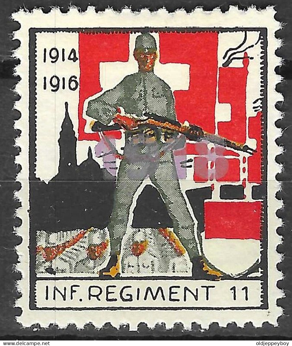 Switzerland Schweiz Soldatenmarken Infanterie Inf. Regiment 11 * 1914 1916 Aufdruck 1940 Wappen 1918 OVERPRINT RARE - Labels