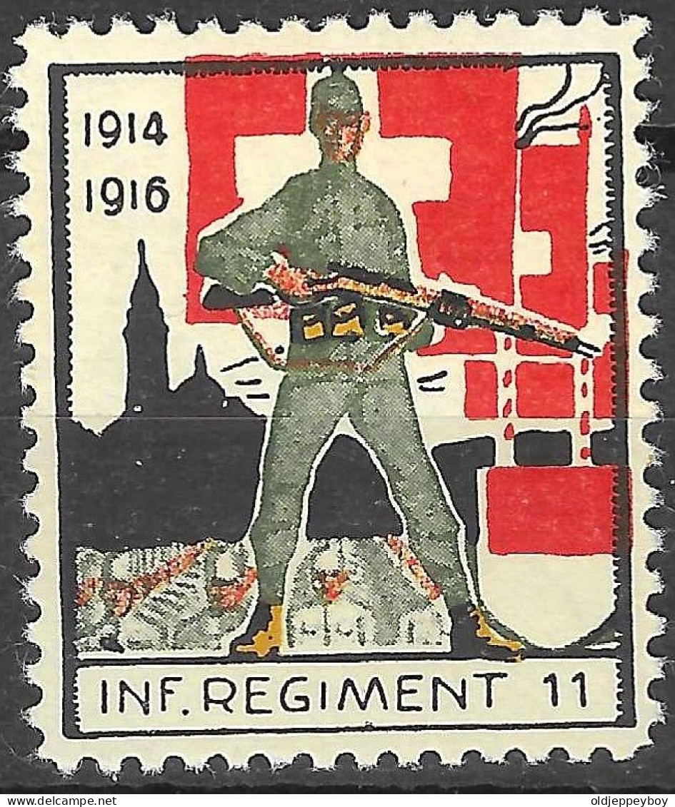 Switzerland Schweiz Soldatenmarken Infanterie Inf. Regiment 11 * 1914 1916 Dunkelblauer Aufdruck 1940 Wappen Solothurn - Vignetten