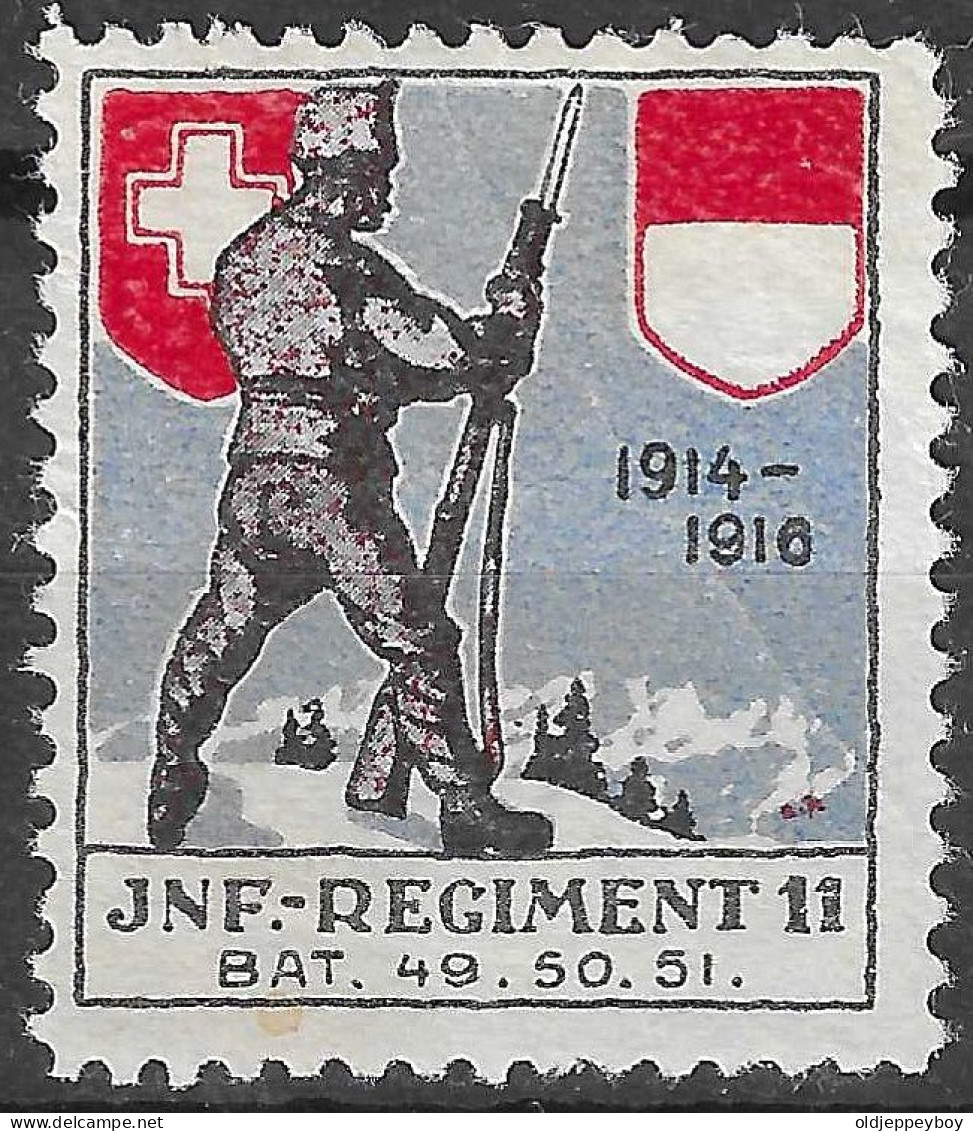 Switzerland SCHWEIZ Soldatenmarke: INF.REGIMENT 11, 1914-1916 // Jnf.Regiment 11 No.43  Vignette  - Vignetten