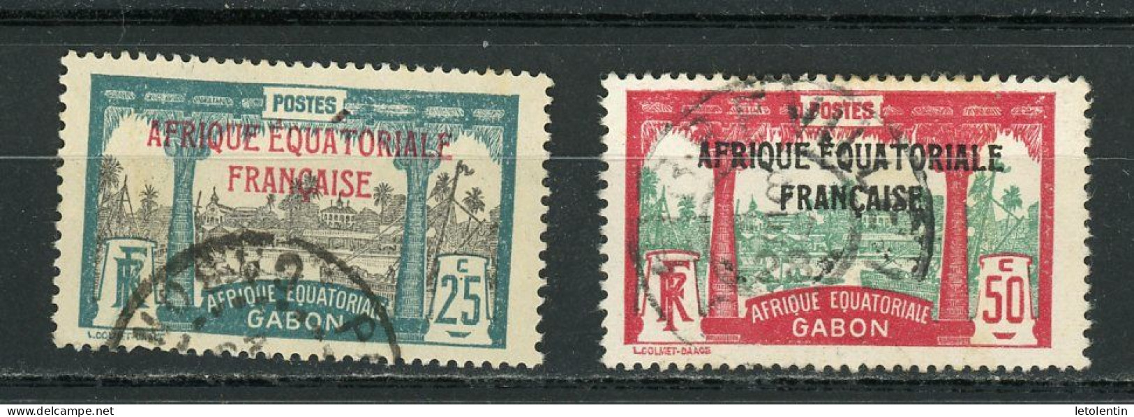 GABON - PAYSAGE -  N° Yt 96+103 Obli. - Used Stamps