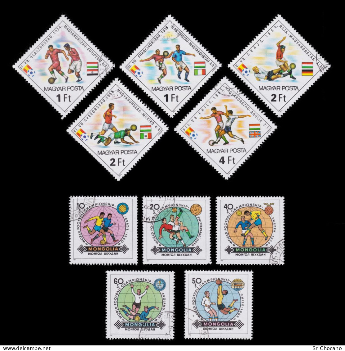 WORD FOOTBALL CHAMPION SHIP.SET 10 STAMPS.HUNGARY-MONGOLIA.1982 USED. - Sonstige & Ohne Zuordnung