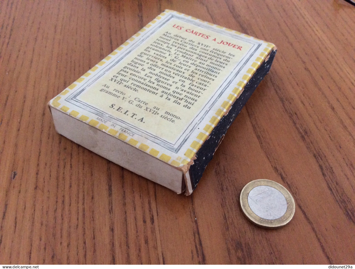 Boîte D'allumettes SEITA Format (10,5x7,3x2cm) Série LES CARTES A JOUER "CONSTANTINI (roi De Pique)" - Matchboxes
