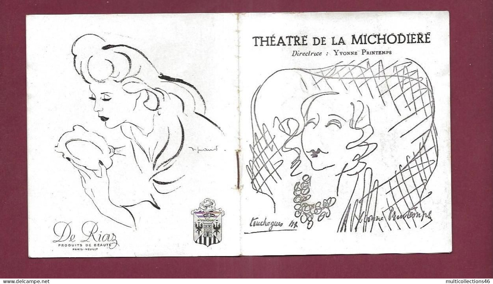 150524 - PROGRAMME THEATRE MICHODIERE - Auprès De Ma Blonde - Fresnay Bernard Blier Jordan - Programmes