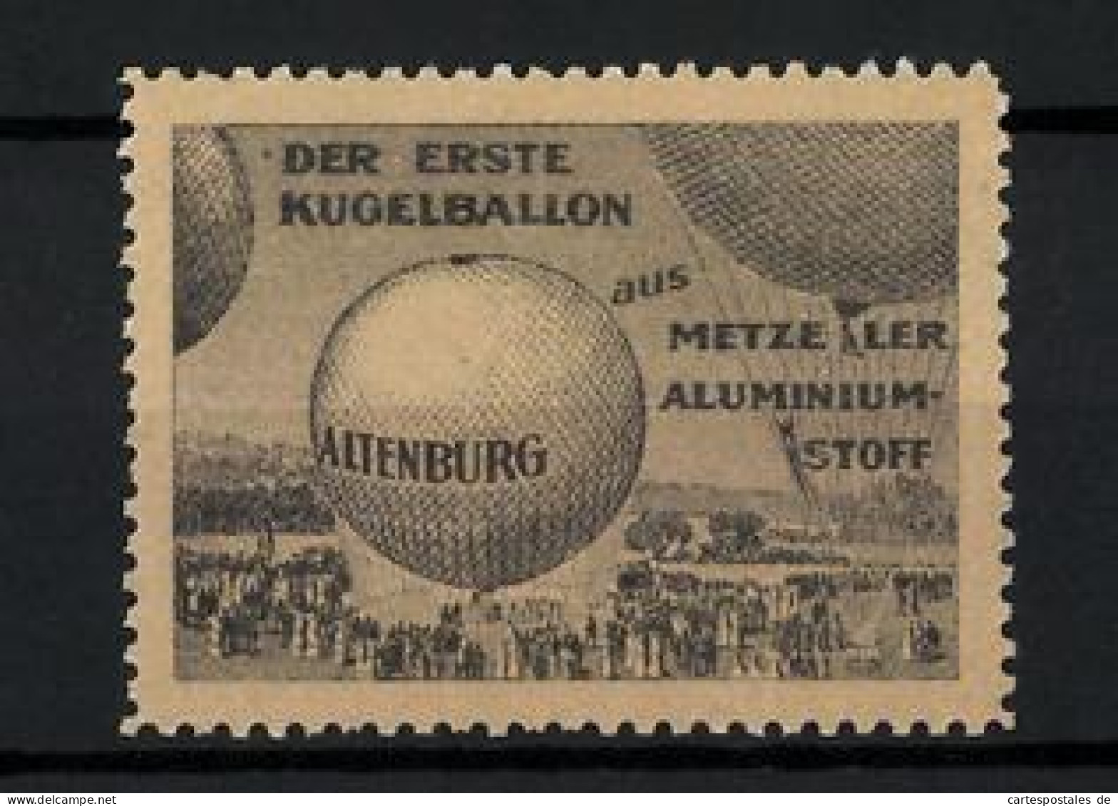 Reklamemarke Altenburg - Der Erste Kugelballon, Metzeler Aluminiumstoff  - Cinderellas