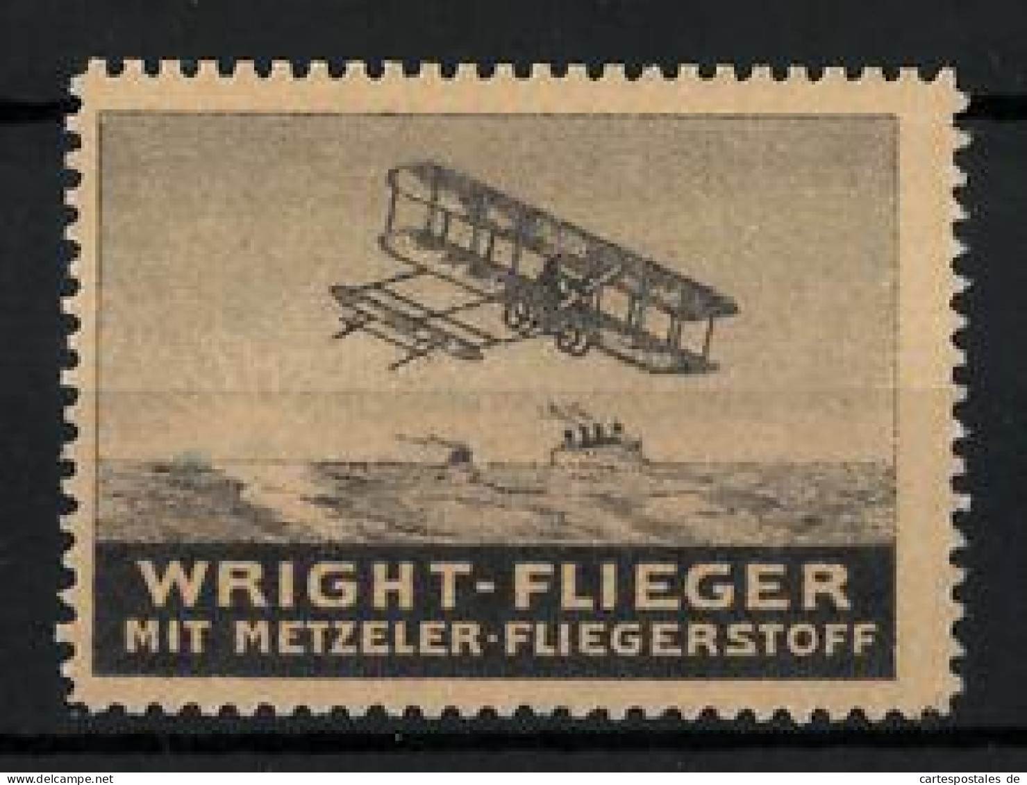 Reklamemarke Wright-Flieger Mit Metzeler Fliegerstoff  - Vignetten (Erinnophilie)