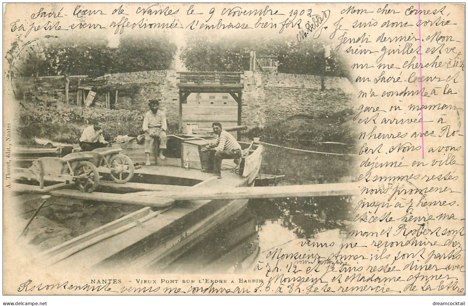 44 NANTES. Ouvriers Au Vieux Port Sur L'Erdre à Barbin 1902 - Nantes