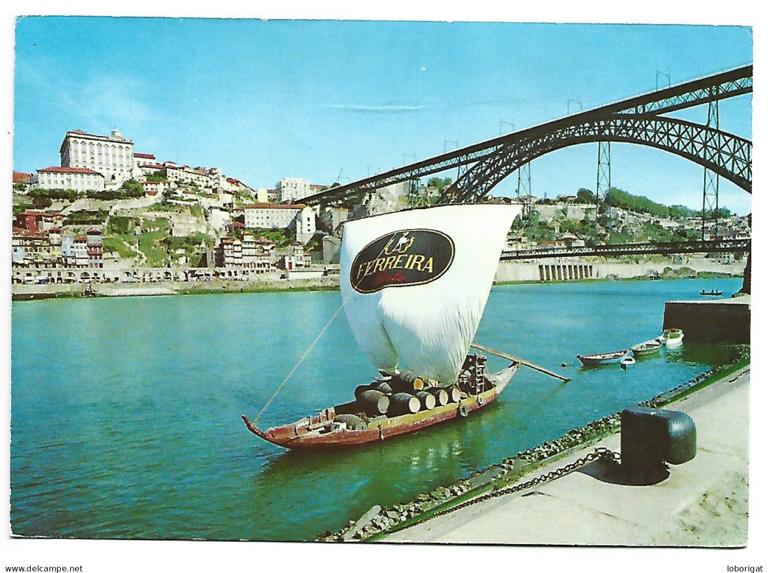 O DOURO - BARCO REBELO E VISTA PARCIAL DA CIDADE / THE DOURO, RIVER BOAT AND PARTIAL VIEW OF CITY .- PORTO.- ( PORTUGAL) - Porto