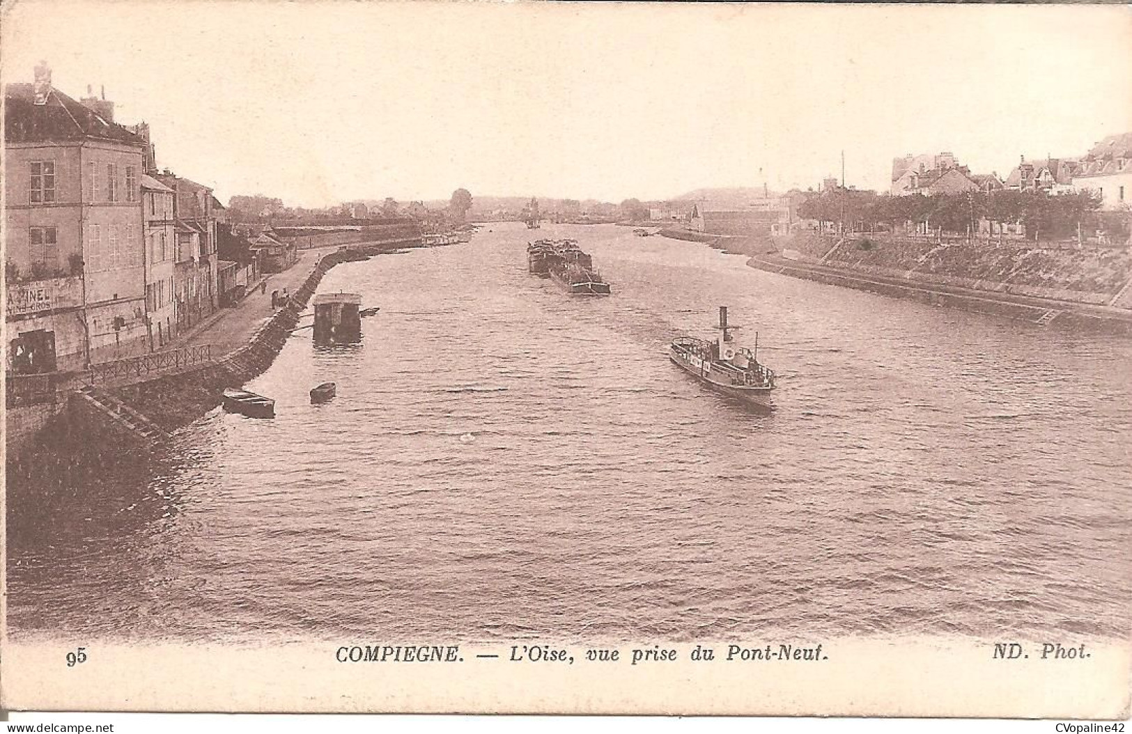 PENICHES - BATELLERIE - COMPIEGNE (60) L'Oise , Vue Prise Du Pont-Neuf - Binnenschepen