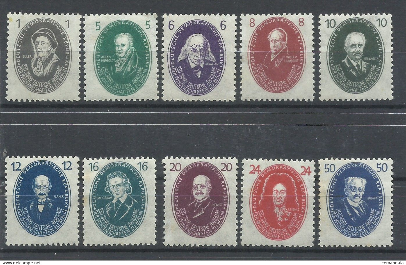 ALEMANIA   ORIENTAL   YVERT  15/24   MH  *  (ALGUNA MANCHA DE OXIDO   ATRAS) - Neufs