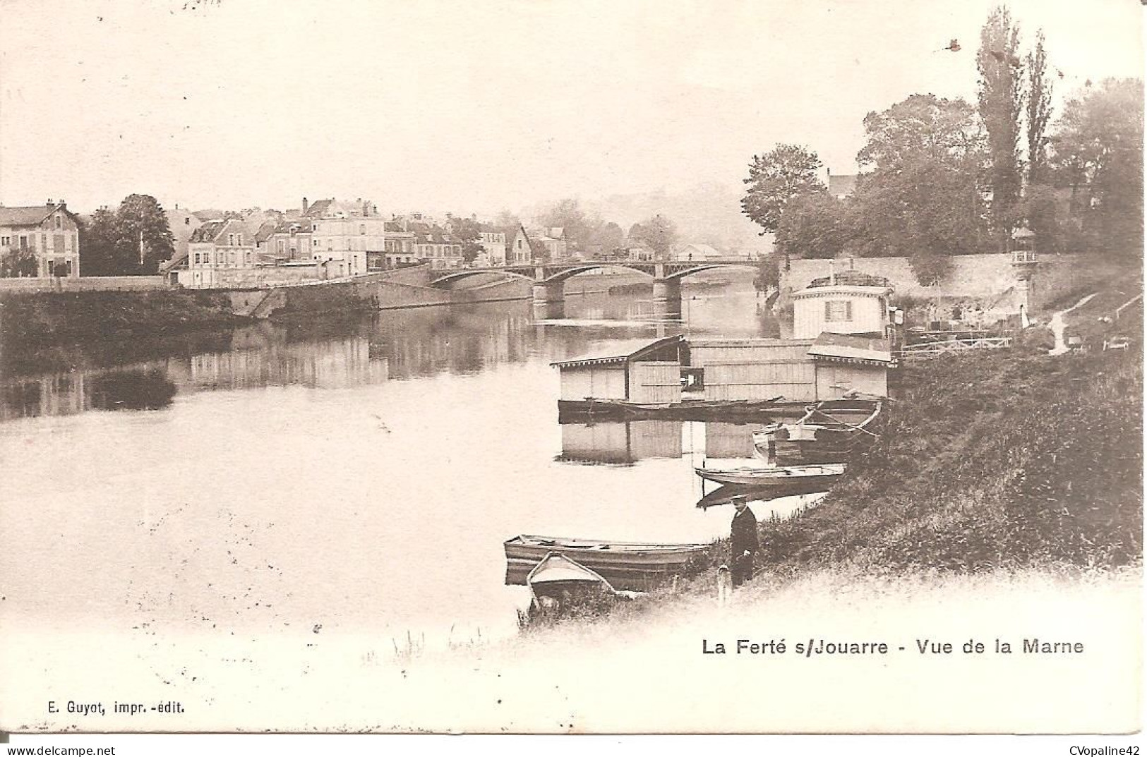 PENICHES - BATELLERIE - LA FERTE-SOUS-JOUARRE (77) Vue De La Marne En 1905 - Binnenschepen