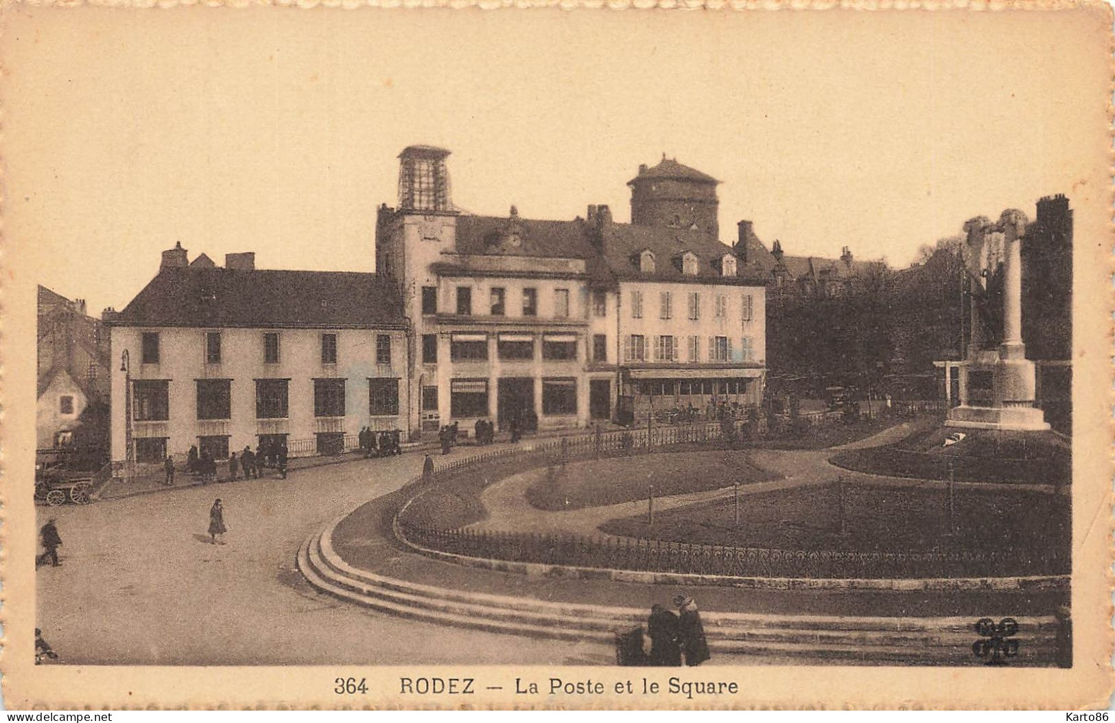 Rodez * Place De La Poste Et Le Square * Ptt - Rodez