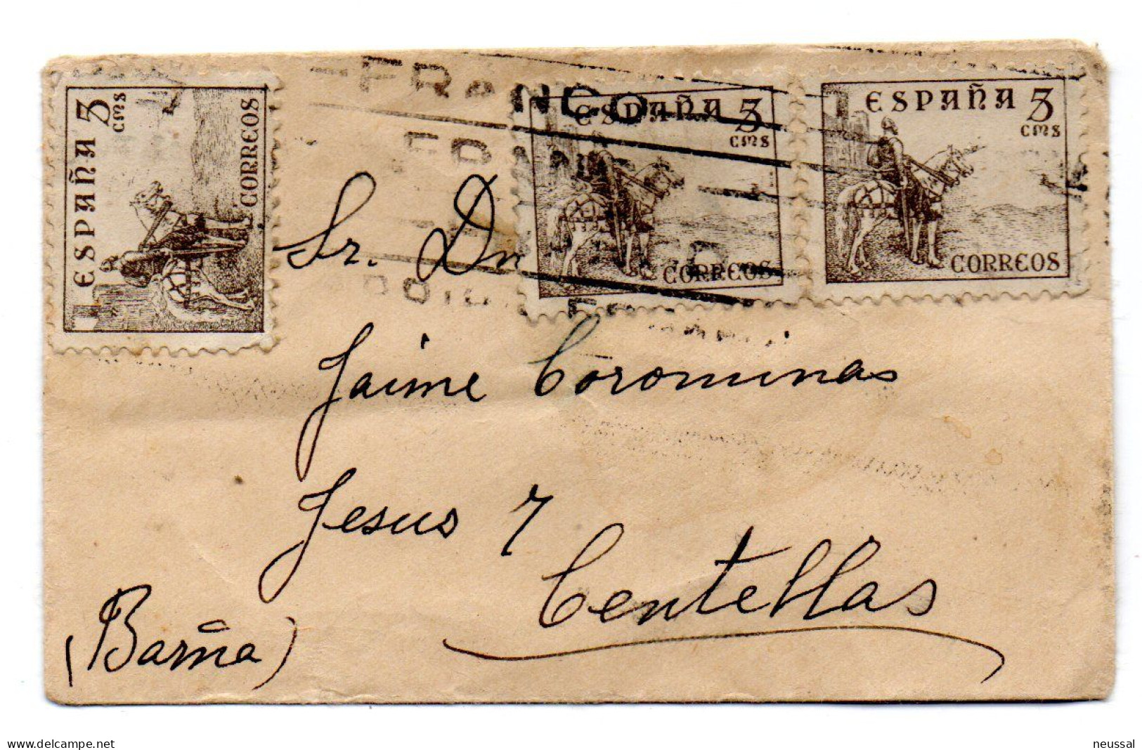 Carta Pequeña Destino Centellas - Lettres & Documents
