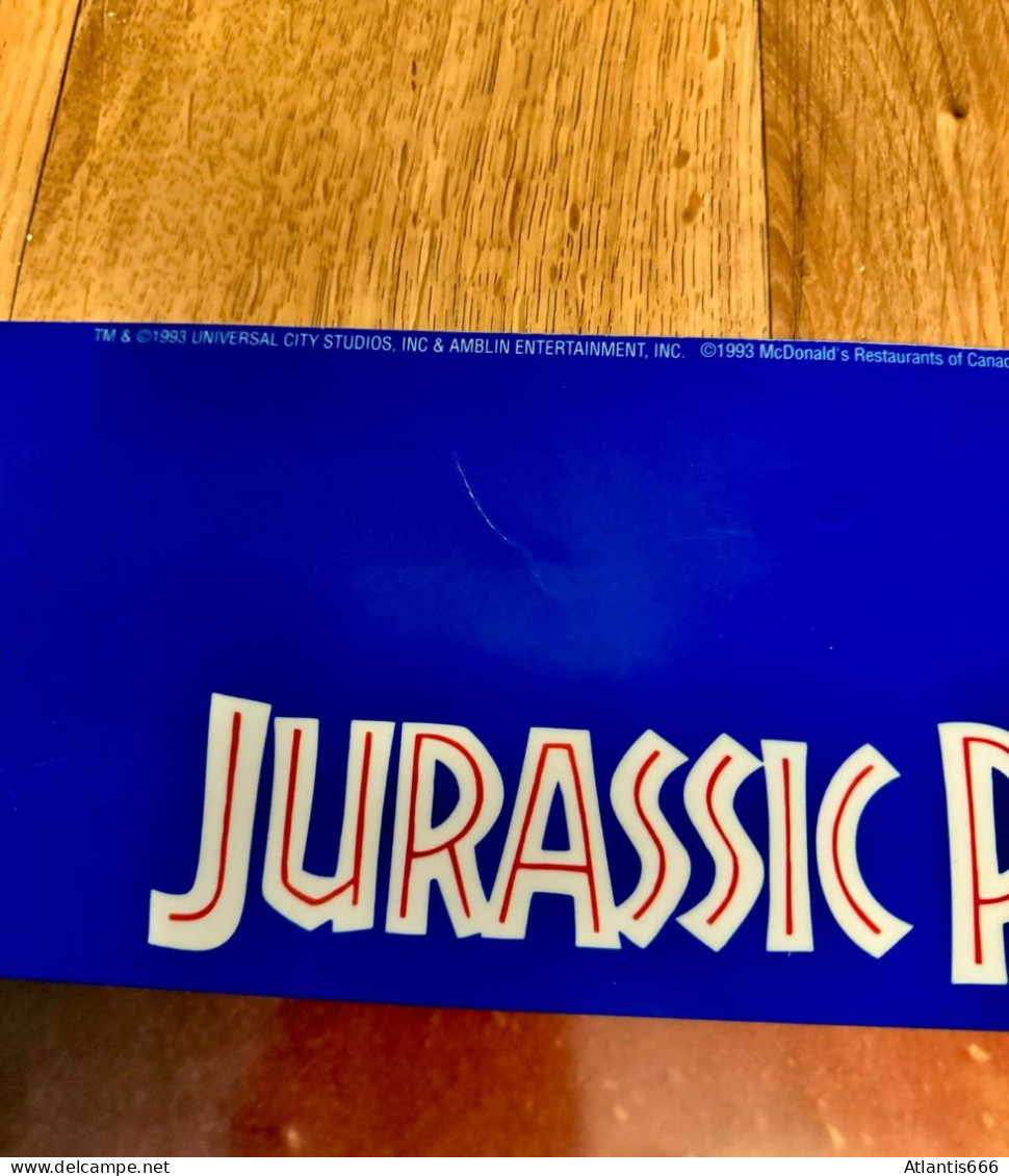 Jurassic Park Meal X McDonald's Original From 1993 Restaurant Poster (Canada) Extremely Rare - McDonald's