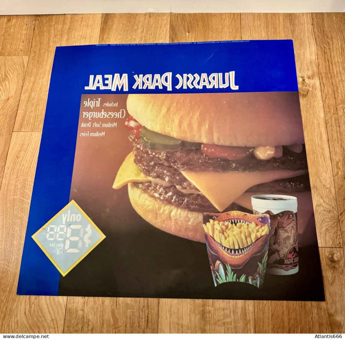 Jurassic Park Meal X McDonald's Original From 1993 Restaurant Poster (Canada) Extremely Rare - McDonald's