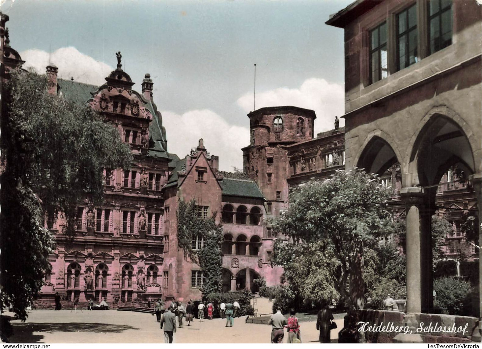 ALLEMAGNE - Heidelberg - Schlosshof - Animé - Colorisé - Carte Postale - Heidelberg