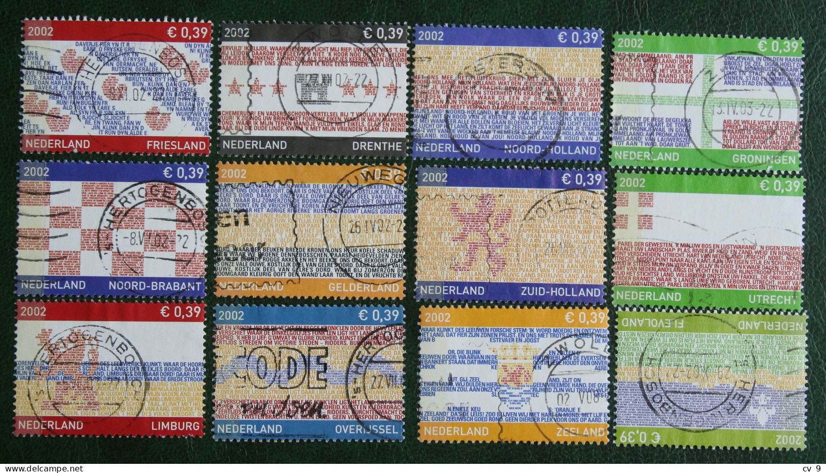 12 Provinciezegels Complete Set NVPH 2065-2076 (Mi 1992-93 2002 Used Gebruikt Oblitere NEDERLAND NIEDERLANDE NETHERLANDS - Used Stamps