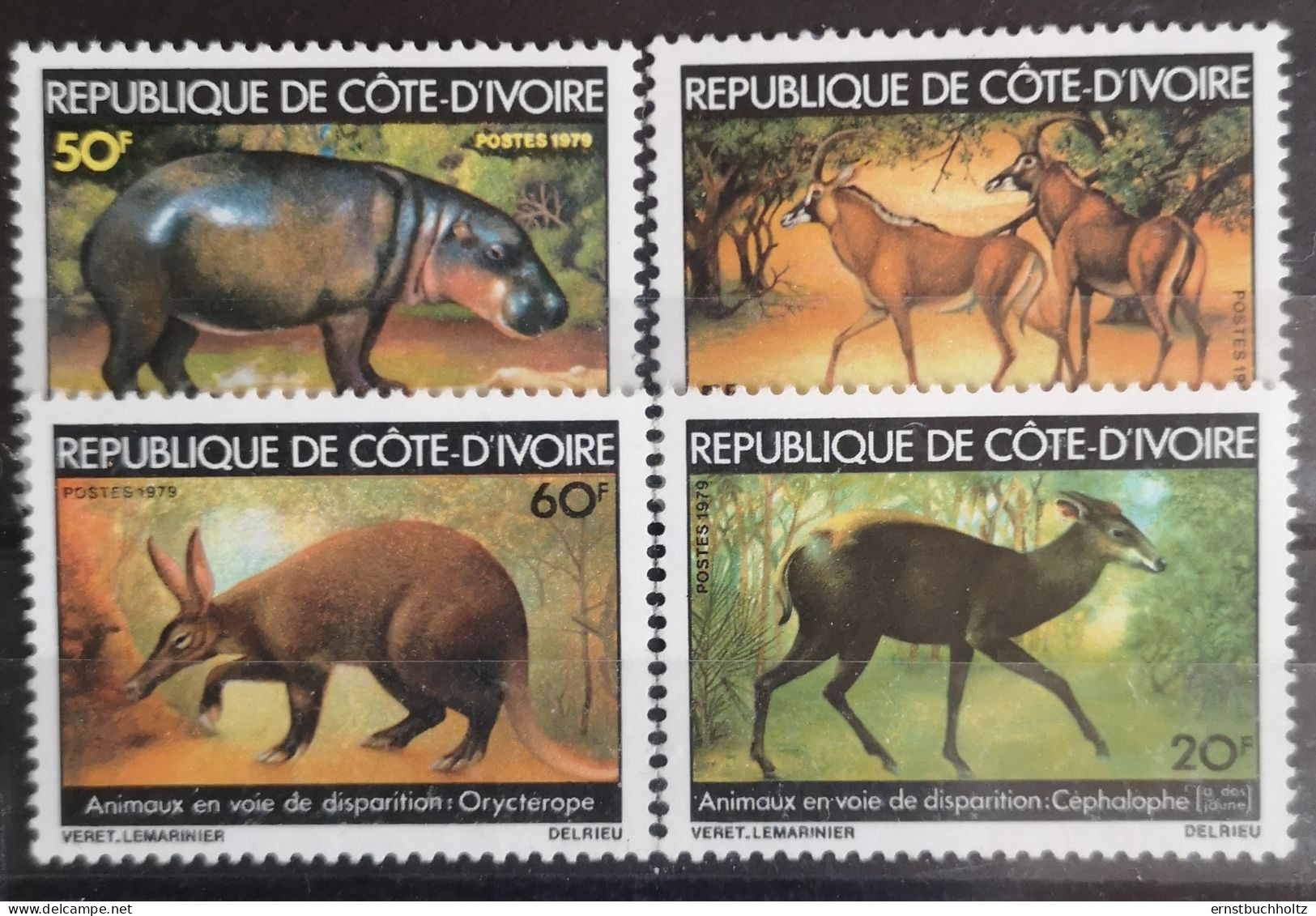 Elfenbeinküste 1979 Wildlebende Säugettiere Mi 586 + 597/99** - Côte D'Ivoire (1960-...)
