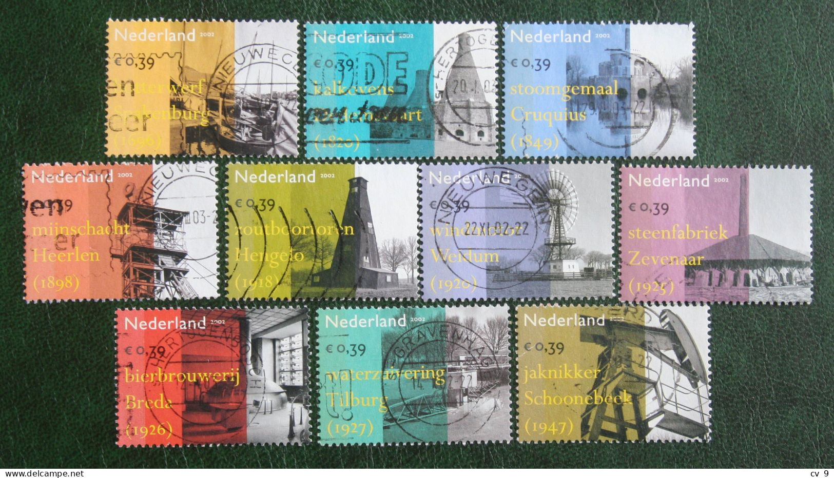 Industrieel Erfgoed Complete Set NVPH 2104-2113 (Mi 2033-2042) 2002 Gestempeld / Used NEDERLAND NIEDERLANDE NETHERLANDS - Gebraucht