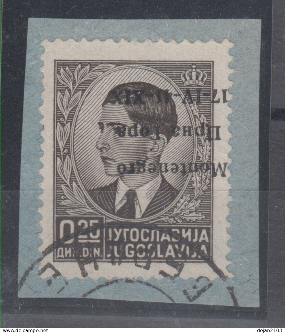 Italy Occupation Montenegro Stamp On A Cut Of A Paper Berane Oveprint 1941 USED - Oblitérés
